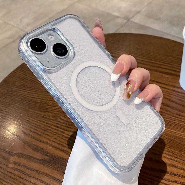 For iPhone 14 / 13 Clear Glitter Magnetic Shockproof Phone Case