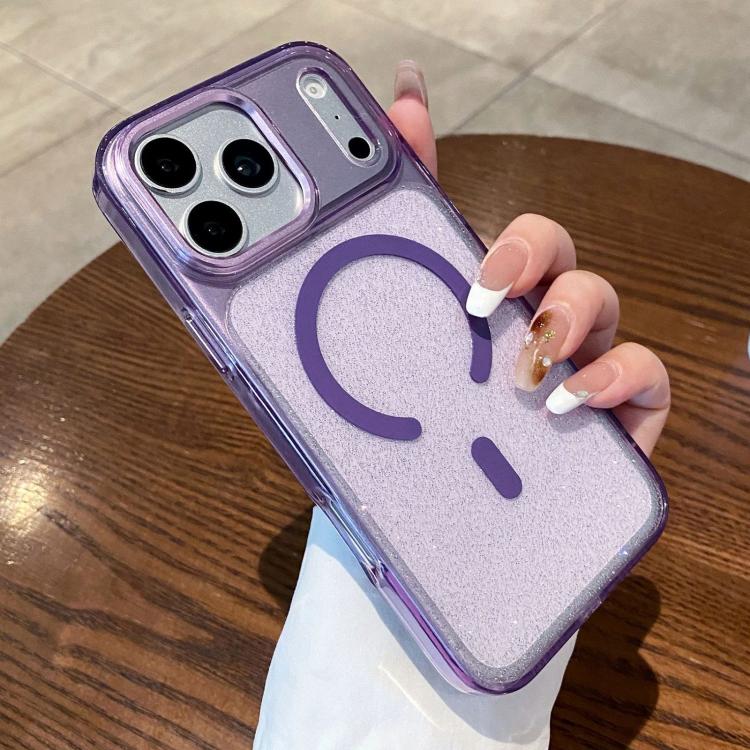 For iPhone 17 Pro Max Clear Glitter Magnetic Shockproof Phone Case