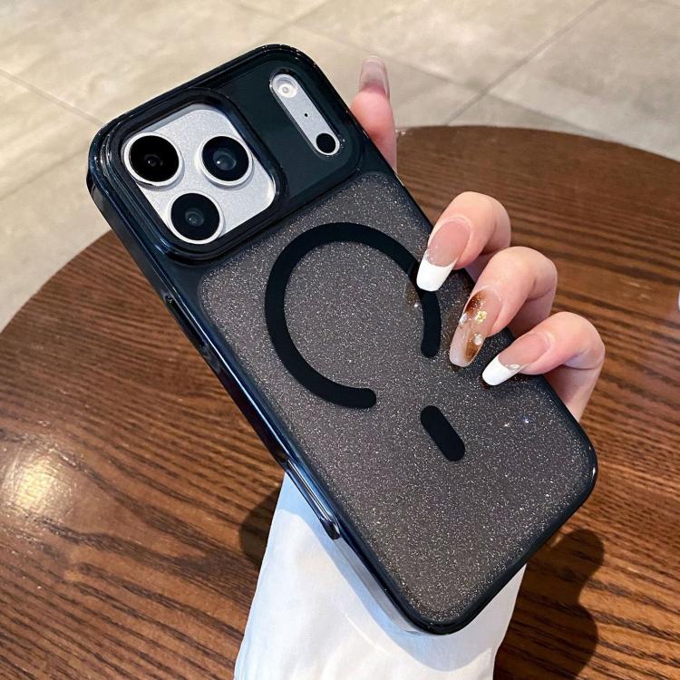 For iPhone 17 Pro Max Clear Glitter Magnetic Shockproof Phone Case