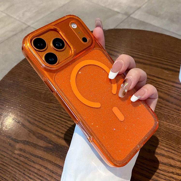 For iPhone 17 Pro Max Clear Glitter Magnetic Shockproof Phone Case
