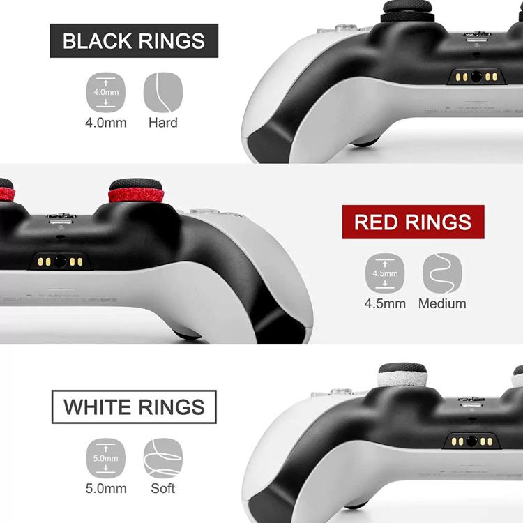 XDcase 6pcs Soft Silicone Aiming Precision Rings for PS4 / PS5 / Xbox / Switch / Google Stadia - Black/Purple/White
