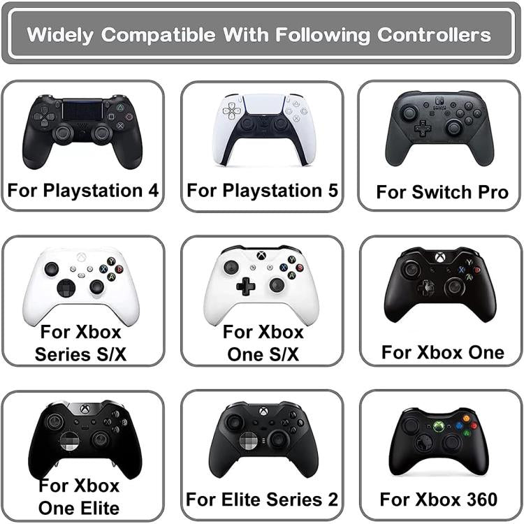 XDcase 8pcs Soft Silicone Aiming Precision Rings for PS4 / PS5 / Xbox / Switch / Google Stadia - Black/Purple/White/Green