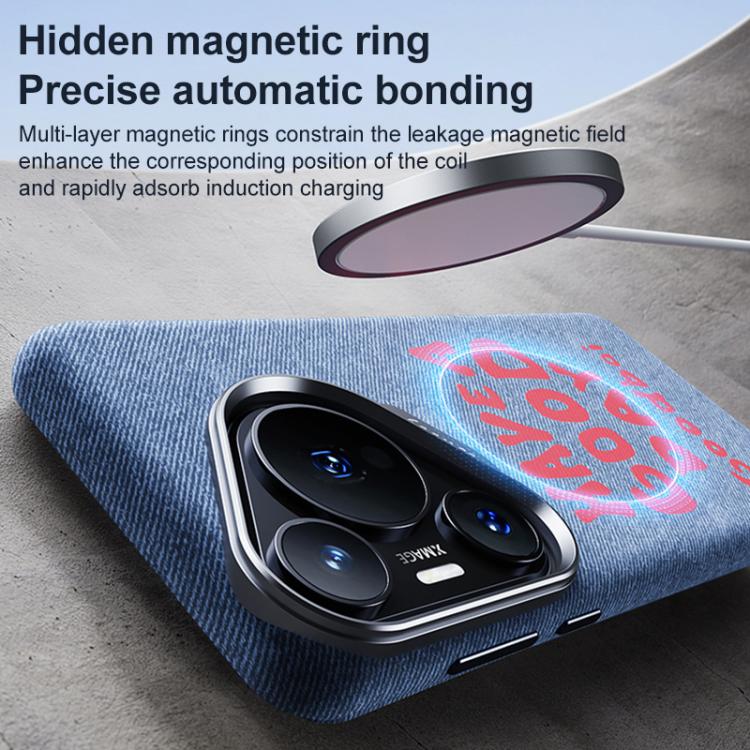 For Huawei Pura 70 Pro Beautiful Series Denim Texture Full Coverage Magnetic Phone Case