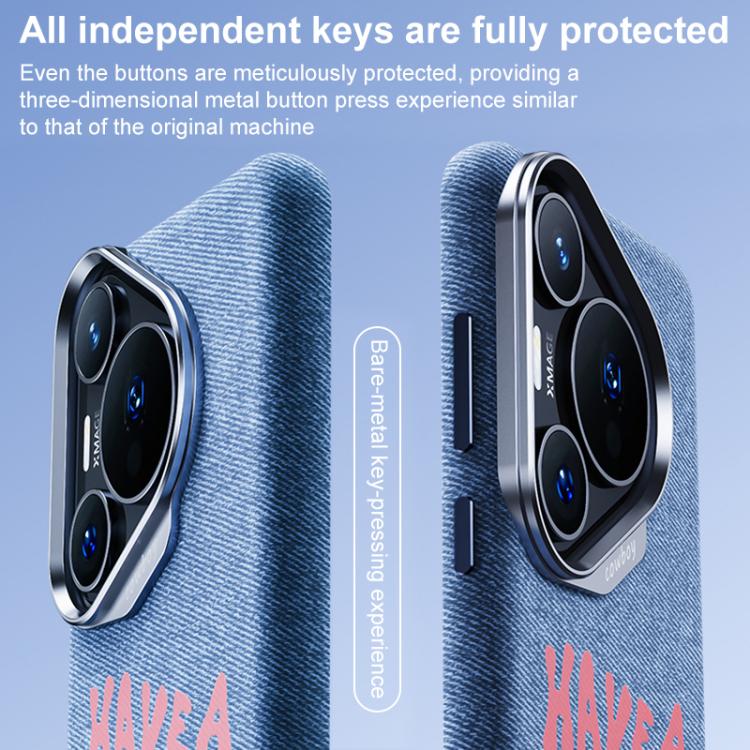For Huawei Pura 70 Pro Beautiful Series Denim Texture Full Coverage Magnetic Phone Case