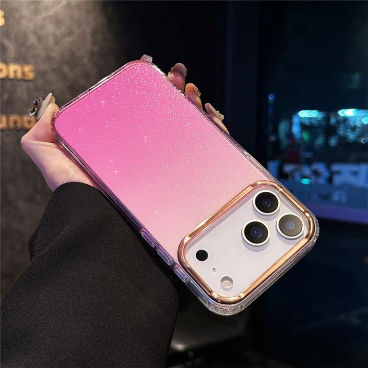 For iPhone 17 Pro Max IMD Gradient Glitter PC + TPU Shockproof Phone Case