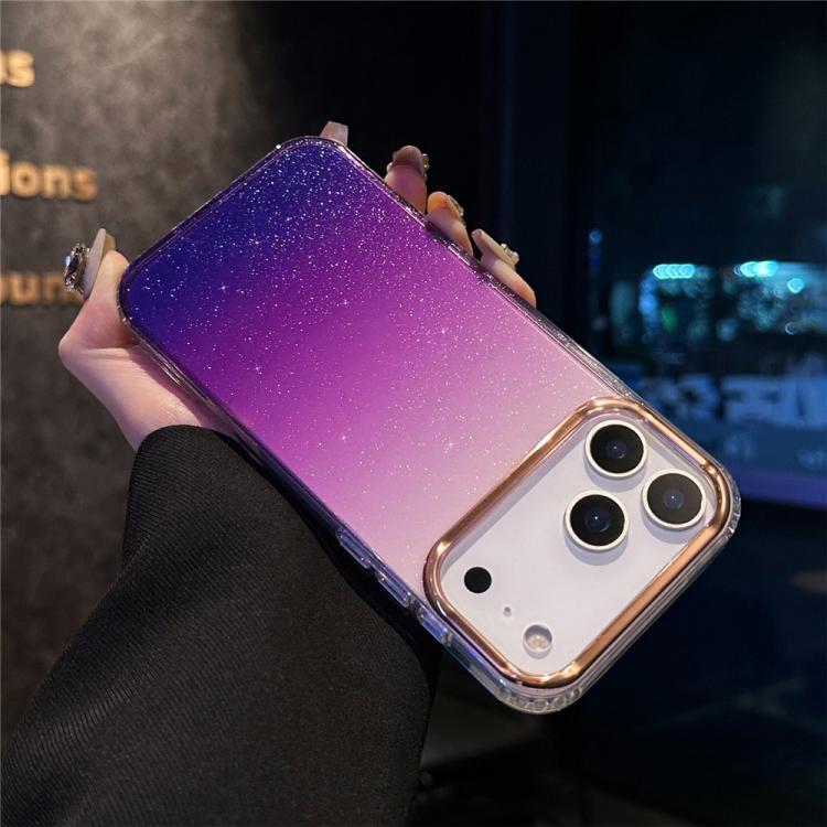 For iPhone 17 Pro IMD Gradient Glitter PC + TPU Shockproof Phone Case
