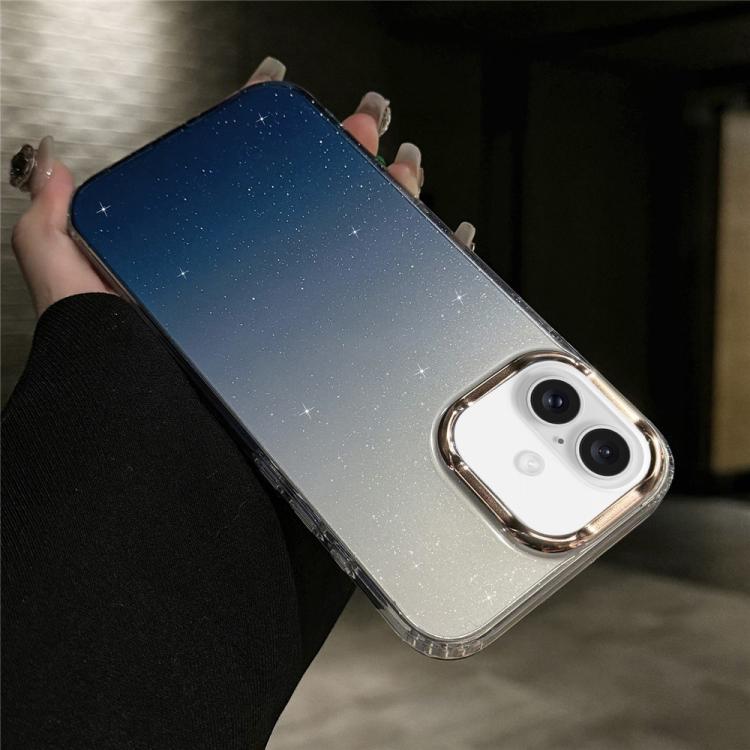 For iPhone 17 IMD Gradient Glitter PC + TPU Shockproof Phone Case