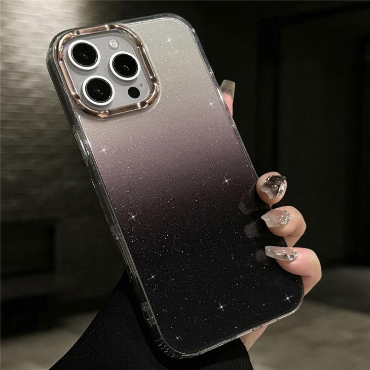 For iPhone 15 Pro IMD Gradient Glitter PC + TPU Shockproof Phone Case
