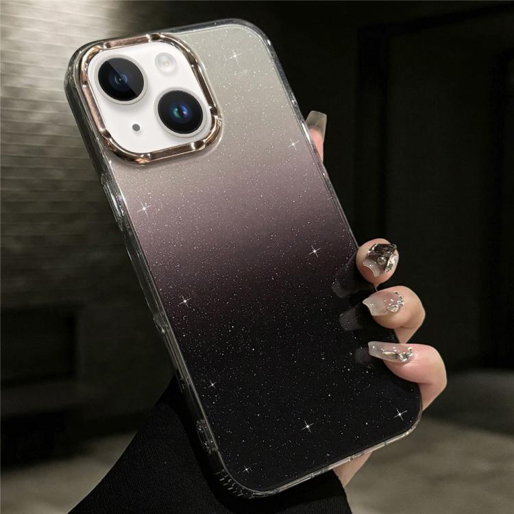 For iPhone 14 IMD Gradient Glitter PC + TPU Shockproof Phone Case