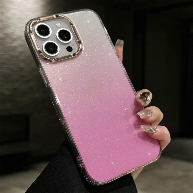 For iPhone 14 Pro IMD Gradient Glitter PC + TPU Shockproof Phone Case