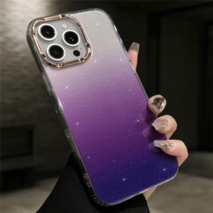 For iPhone 12 Pro Max IMD Gradient Glitter PC + TPU Shockproof Phone Case
