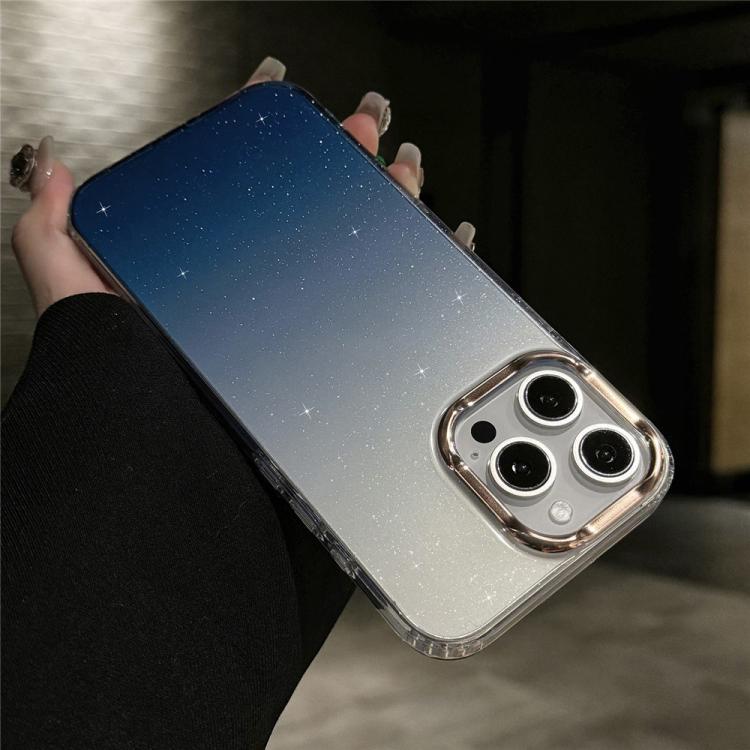 For iPhone 12 Pro IMD Gradient Glitter PC + TPU Shockproof Phone Case