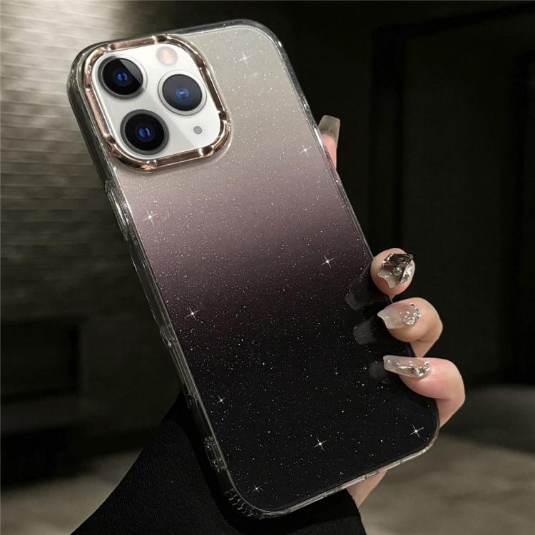 For iPhone 11 Pro Max IMD Gradient Glitter PC + TPU Shockproof Phone Case