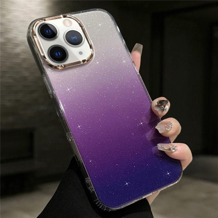 For iPhone 11 Pro Max IMD Gradient Glitter PC + TPU Shockproof Phone Case