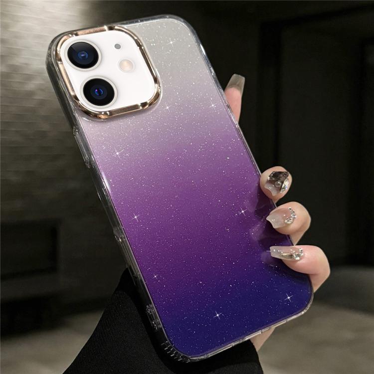 For iPhone 11 IMD Gradient Glitter PC + TPU Shockproof Phone Case