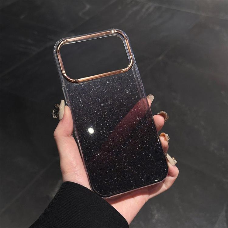 For iPhone 15 Pro IMD Gradient Glitter PC + TPU Shockproof Phone Case