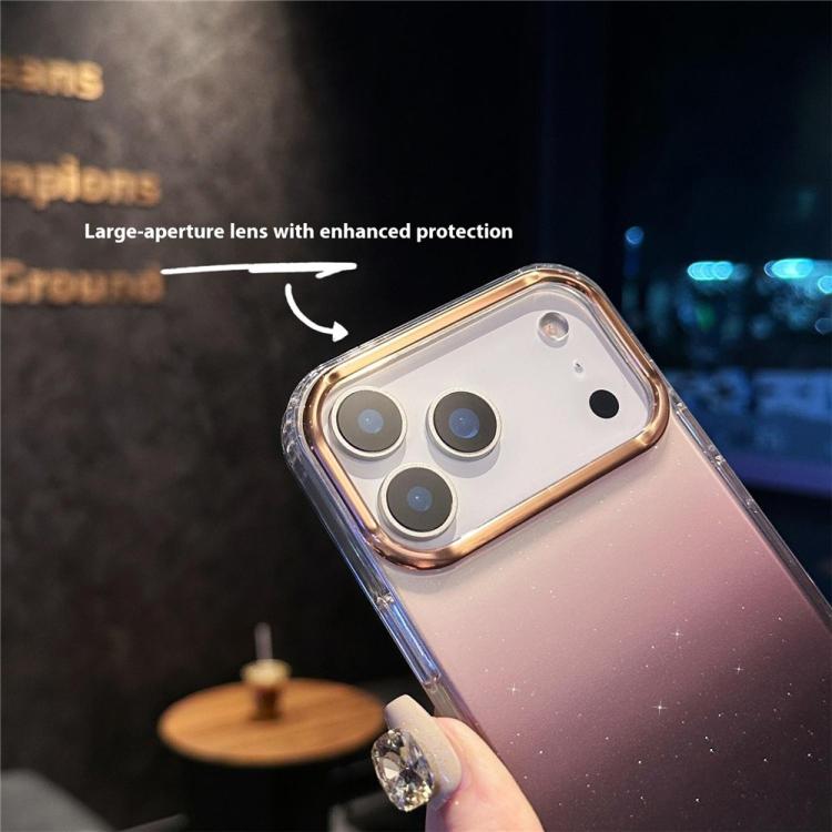 For iPhone 14 Plus IMD Gradient Glitter PC + TPU Shockproof Phone Case