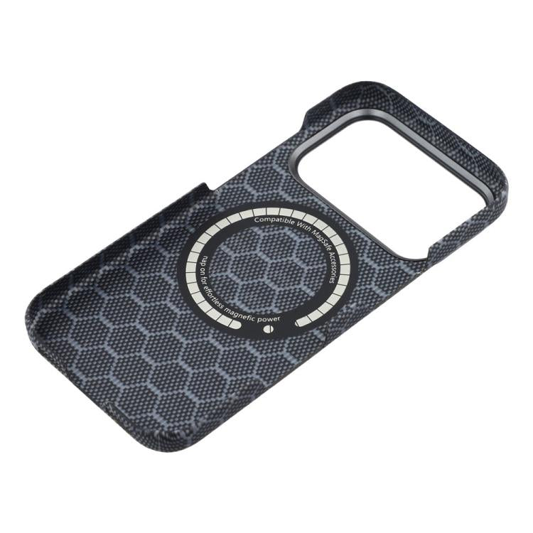 For iPhone 16 Pro Honeycomb Texture Aramid Fiber Magnetic Phone Case