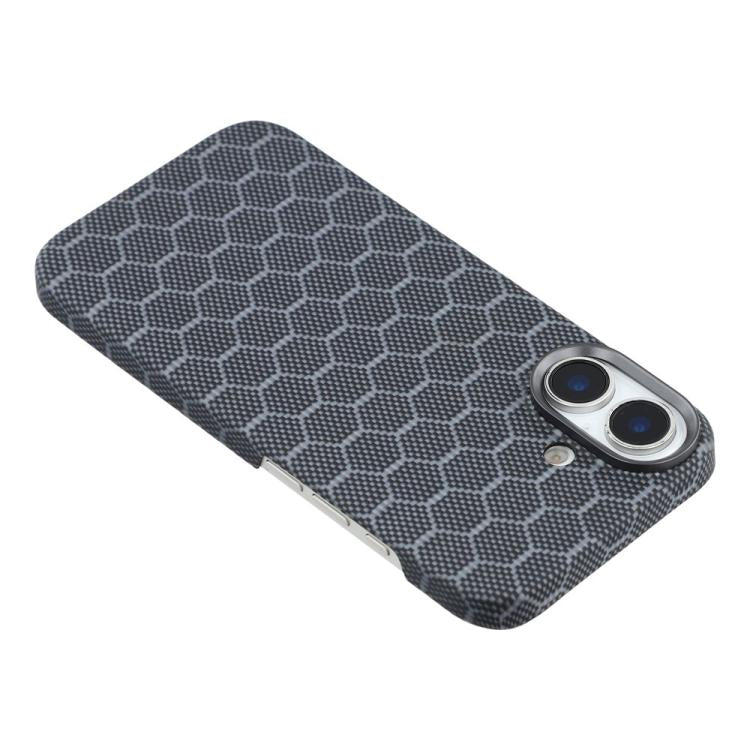 For iPhone 16 Honeycomb Texture Aramid Fiber Magnetic Phone Case