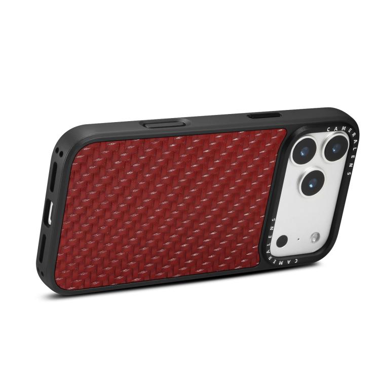 For iPhone 16 Pro Denior A26 Genuine Leather Woven Texture Magnetic Phone Case