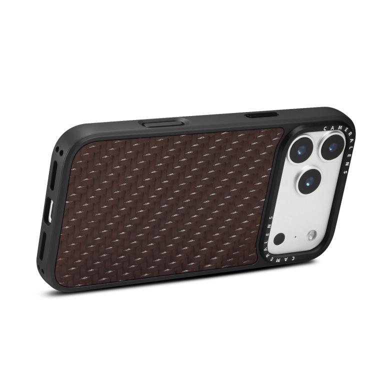 For iPhone 16 Pro Denior A26 Genuine Leather Woven Texture Magnetic Phone Case