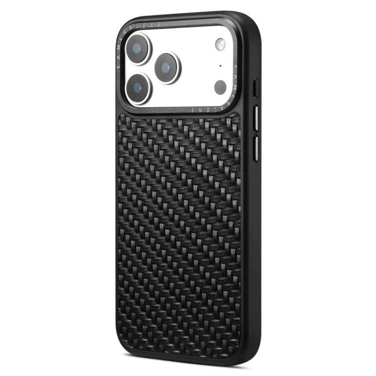 For iPhone 15 Pro Denior A26 Genuine Leather Woven Texture Magnetic Phone Case
