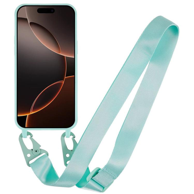 For iPhone 16 Pro TPU Soft Matte Phone Case with Long Lanyard
