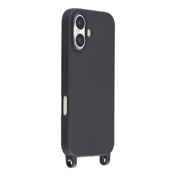 For iPhone 16 Plus TPU Soft Matte Phone Case with Long Lanyard
