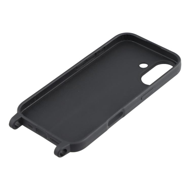For iPhone 16 Plus TPU Soft Matte Phone Case with Long Lanyard
