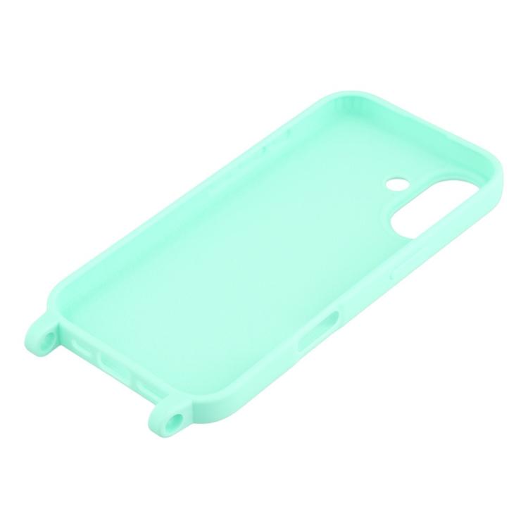 For iPhone 16 Plus TPU Soft Matte Phone Case with Long Lanyard