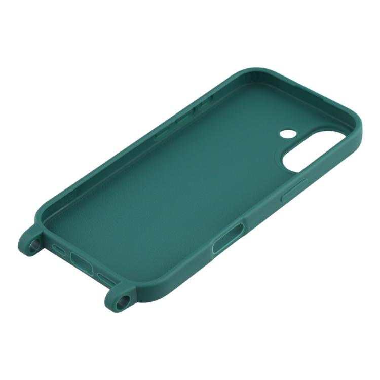For iPhone 16 Plus TPU Soft Matte Phone Case with Long Lanyard