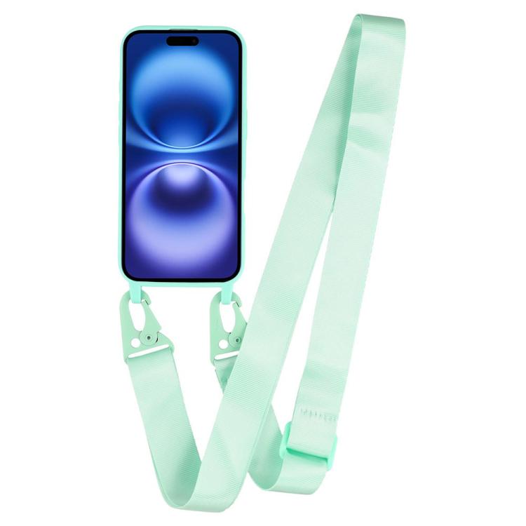 For iPhone 16 TPU Soft Matte Phone Case with Long Lanyard