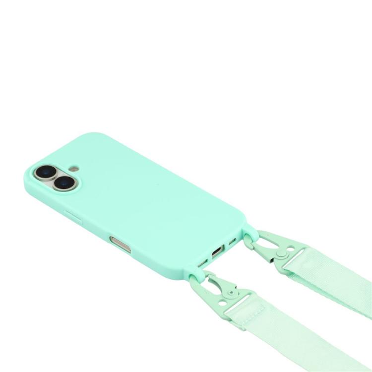 For iPhone 16 TPU Soft Matte Phone Case with Long Lanyard