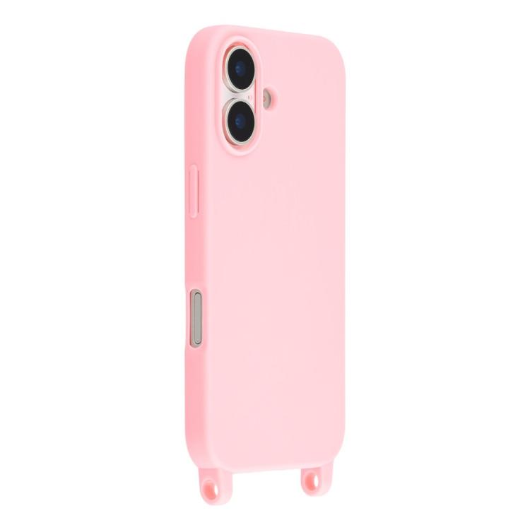 For iPhone 16 TPU Soft Matte Phone Case with Long Lanyard