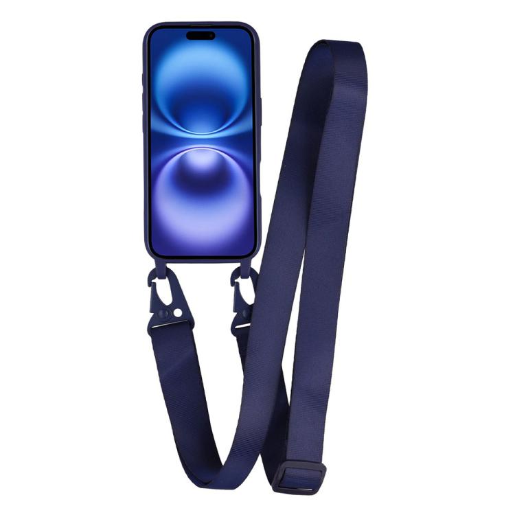 For iPhone 16 TPU Soft Matte Phone Case with Long Lanyard