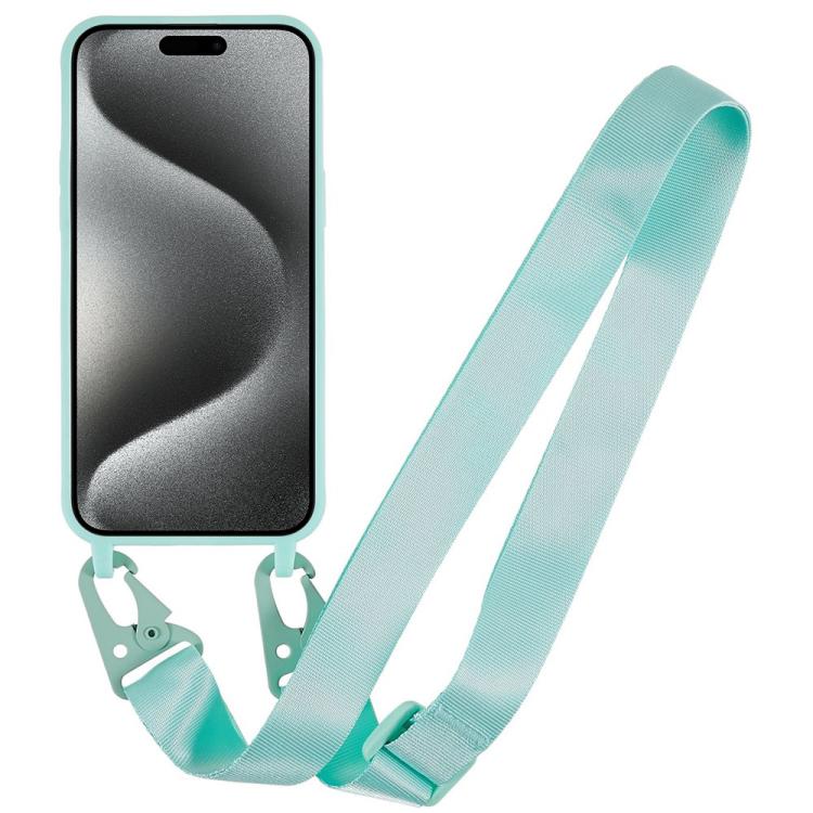 For iPhone 15 Pro Max TPU Soft Matte Phone Case with Long Lanyard