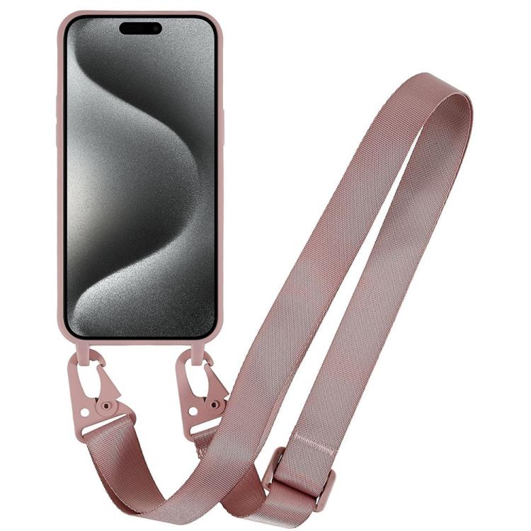 For iPhone 15 Pro Max TPU Soft Matte Phone Case with Long Lanyard