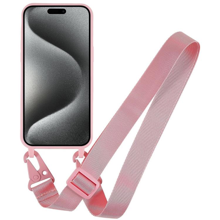 For iPhone 15 Pro TPU Soft Matte Phone Case with Long Lanyard