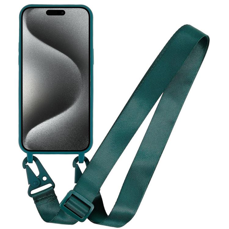 For iPhone 15 Pro TPU Soft Matte Phone Case with Long Lanyard