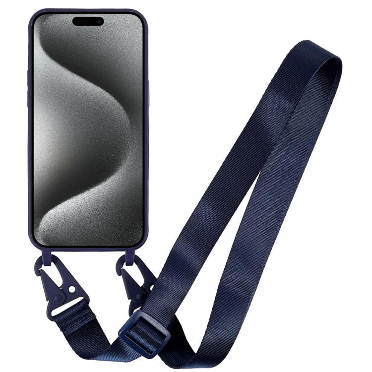 For iPhone 15 Pro TPU Soft Matte Phone Case with Long Lanyard