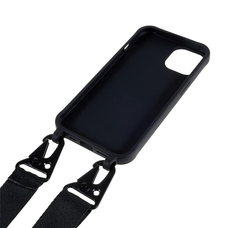 For iPhone 15 Plus TPU Soft Matte Phone Case with Long Lanyard