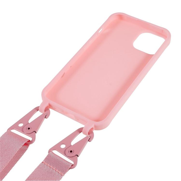 For iPhone 15 Plus TPU Soft Matte Phone Case with Long Lanyard