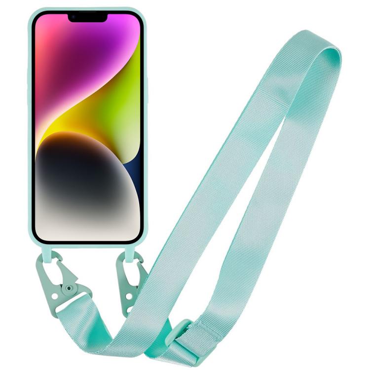For iPhone 14 Plus TPU Soft Matte Phone Case with Long Lanyard
