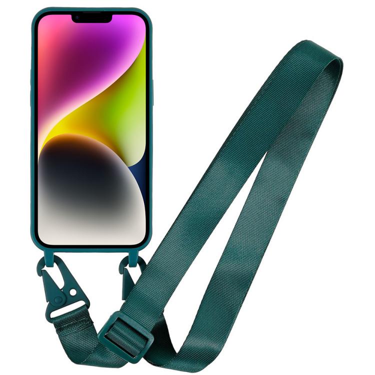For iPhone 14 Plus TPU Soft Matte Phone Case with Long Lanyard