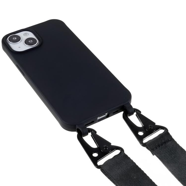 For iPhone 14 TPU Soft Matte Phone Case with Long Lanyard
