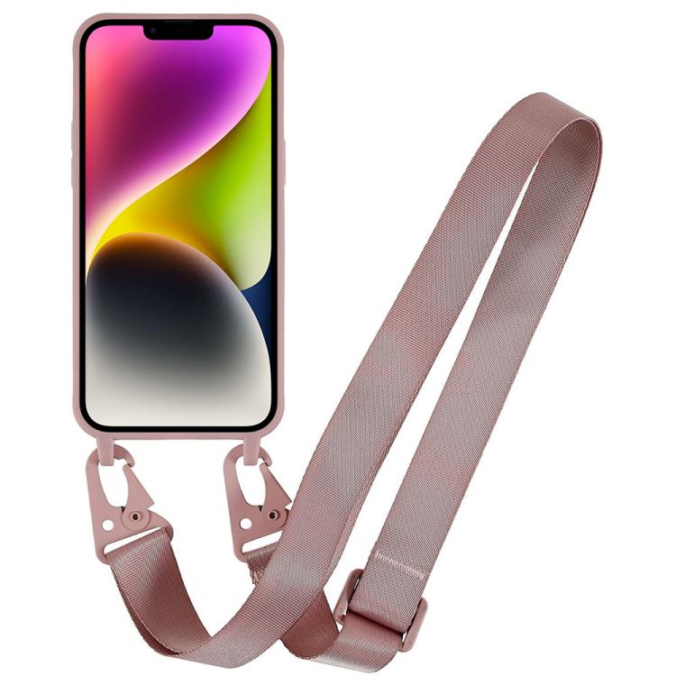 For iPhone 14 TPU Soft Matte Phone Case with Long Lanyard
