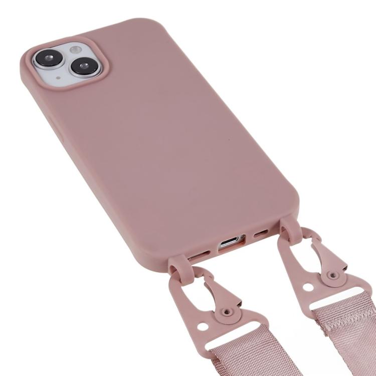 For iPhone 14 TPU Soft Matte Phone Case with Long Lanyard