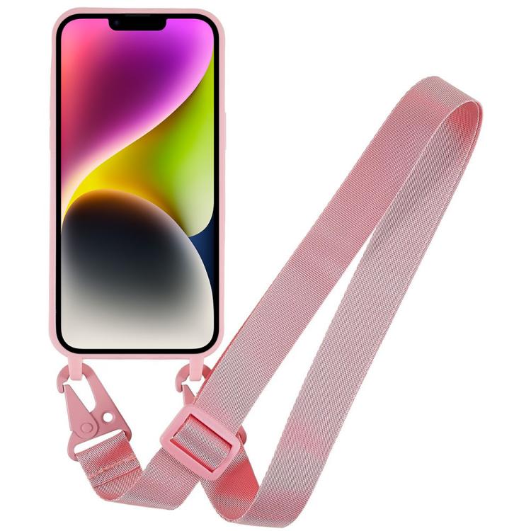 For iPhone 14 TPU Soft Matte Phone Case with Long Lanyard