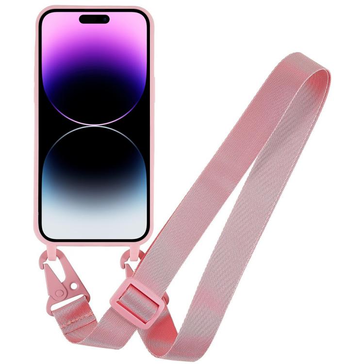 For iPhone 14 Pro TPU Soft Matte Phone Case with Long Lanyard