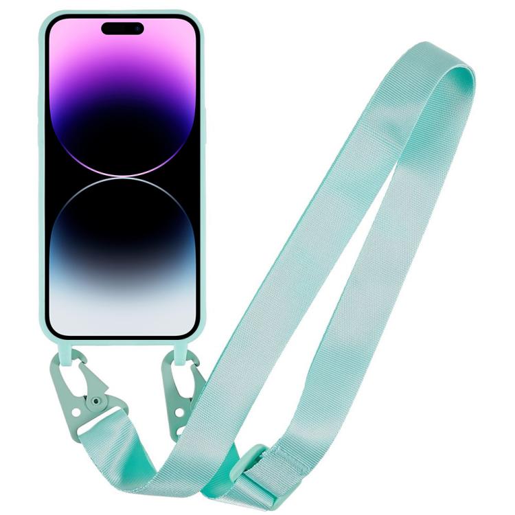 For iPhone 14 Pro Max TPU Soft Matte Phone Case with Long Lanyard
